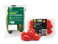 Woolworths Australian Sweet Solanato™ Tomatoes 200g Punnet or Qukes Baby Cucumbers 250g Pack offer