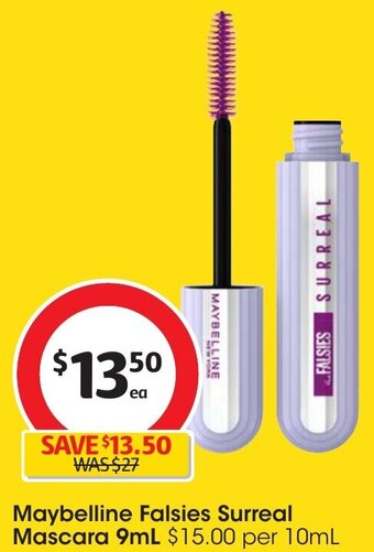 Coles Maybelline Falsies Surreal Mascara 9mL offer