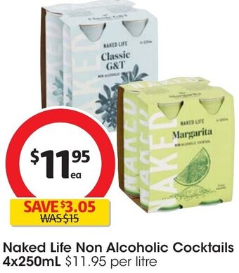 Coles Naked Life Non Alcoholic Cocktails 4x250mL offer