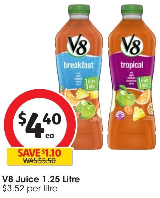 V8 Juice 1.25 Litre offer at Coles