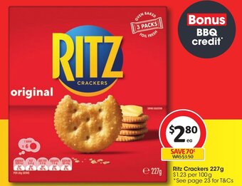 Coles Ritz Crackers 227g offer