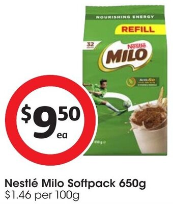Coles Nestlé Milo Softpack 650g offer
