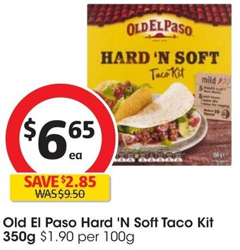 Coles Old El Paso Hard 'N Soft Taco Kit 350g offer