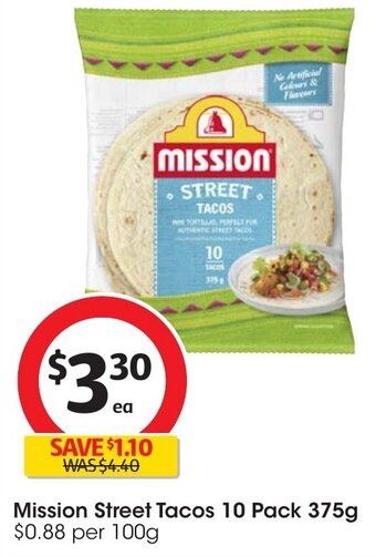 Coles Mission Street Tacos 10 Pack 375g offer