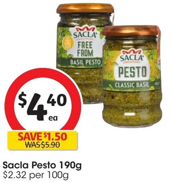 Coles Sacla Pesto 190g offer