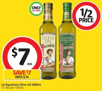 Coles La Española Olive Oil 500mL offer