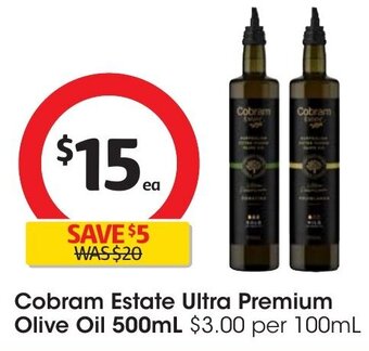 Coles Cobram Estate Ultra Premium Olive Oil 500mL offer