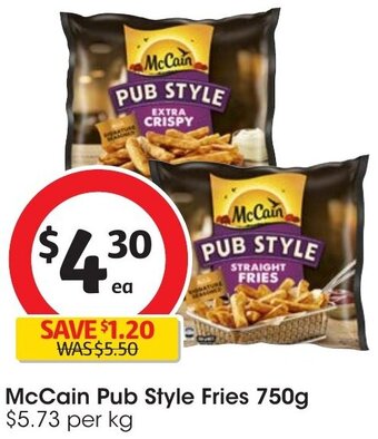 Coles McCain Pub Style Fries 750g offer