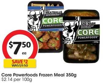 Coles Core Powerfoods Frozen Meal 350g offer