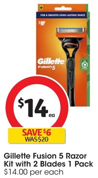 Coles Gillette Fusion 5 Razor Kit with 2 Blades 1 Pack offer