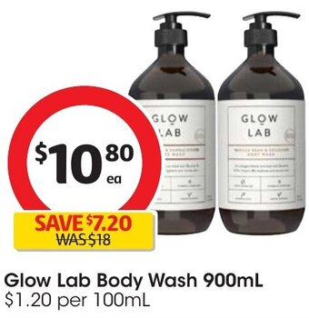 Coles Glow Lab Body Wash 900mL offer