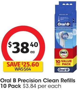 Coles Oral B Precision Clean Refills 10 Pack offer