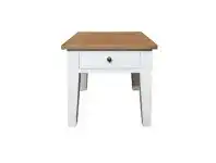 LivingStyles Lucia Oak Timber Lamp Table, Natural / Distressed White offer