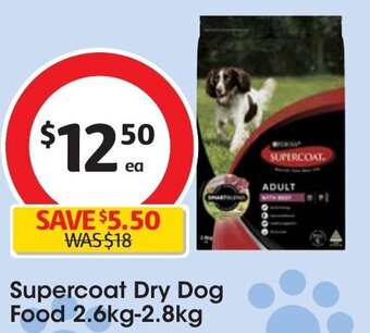 Coles Supercoat Dry Dog Food 2.6kg-2.8kg offer
