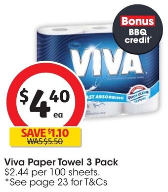 Coles Viva Paper Towel 3 Pack offer