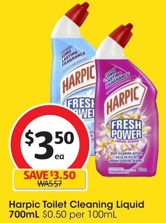 Coles Harpic Toilet Cleaning Liquid 700mL ` offer