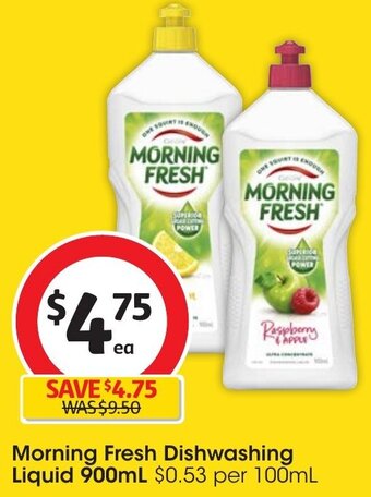 Coles Morning Fresh Dishwashing Liquid 900mL offer