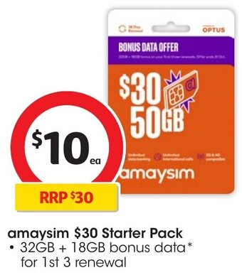Coles amaysim Starter Pack offer