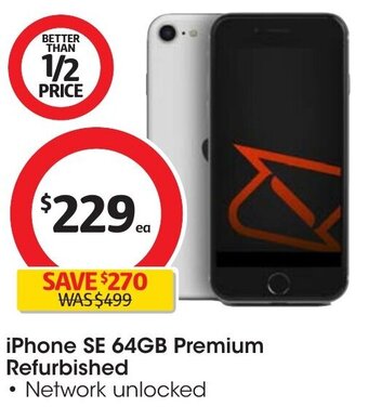 Coles iPhone SE 64GB Premium Refurbished offer