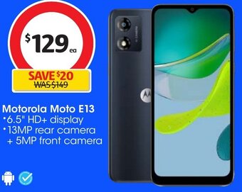 Coles Motorola Moto E13 offer
