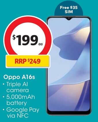 Coles Oppo A16s offer