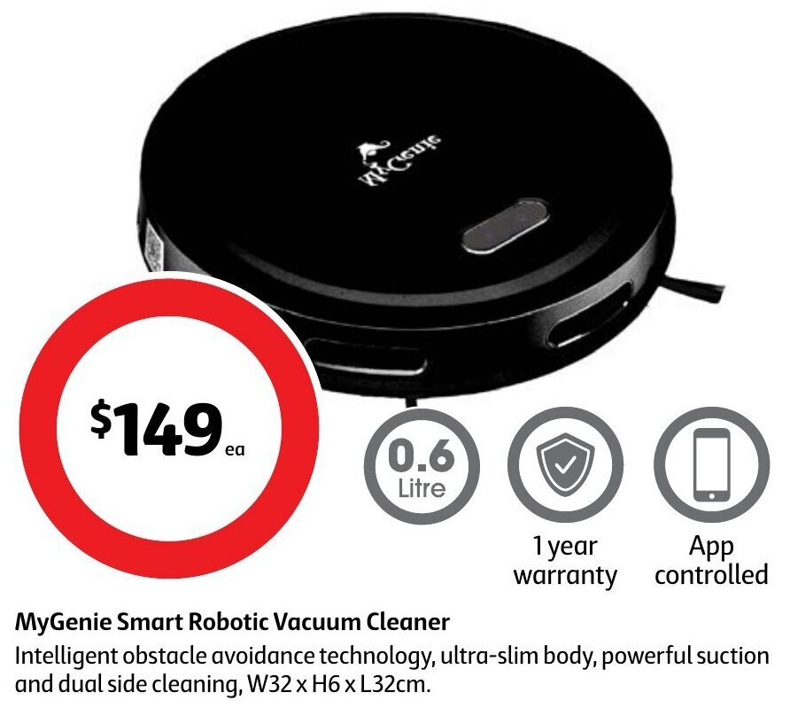 MyGenie Smart Robotic Vacuum Cleaner offer at Coles