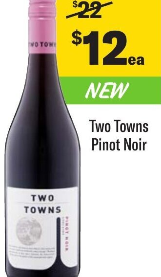 Coles Two Towns Pinot Noir offer