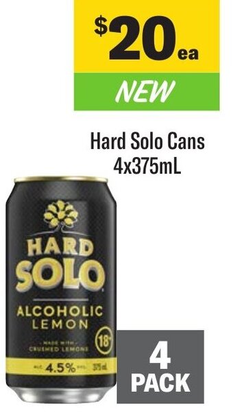 Coles Hard Solo Cans 4x375mL offer
