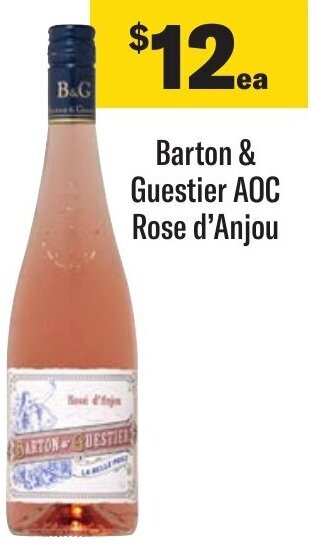 Coles Barton & Guestier AOC Rose d'Anjou offer