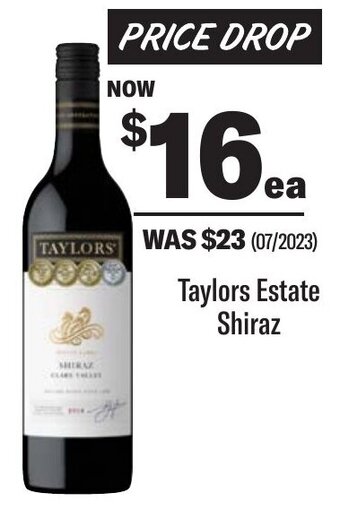Coles Taylors Estate Shiraz offer