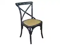 LivingStyles Boen Oak Timber Cross Back Dining Chair, Distressed Black offer