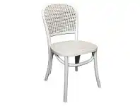 Bahamas Oak Timber & Rattan Dining Chair, Distressed White