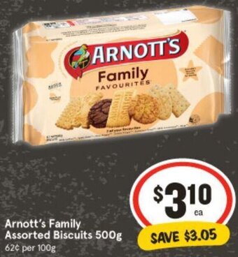 IGA Arnott's Family Assorted Biscuits 500g offer