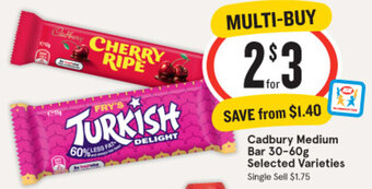 IGA Cadbury Medium Bar 30-60g Selected Varieties offer