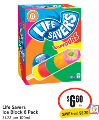 IGA Life Savers Ice Block 8 Pack offer