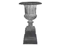 LivingStyles Venetian Cast Iron Fluted Garden Urn & Pedestal Set, Lead offer