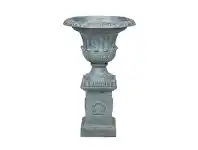 LivingStyles Camellia Cast Iron Garden Urn & Pedestal Set offer