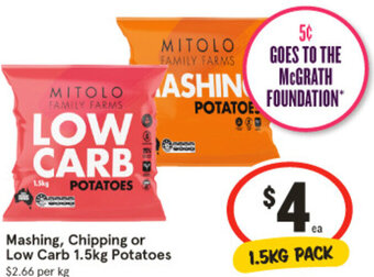 IGA Mashing, Chipping or Low Carb 1.5kg Potatoes offer