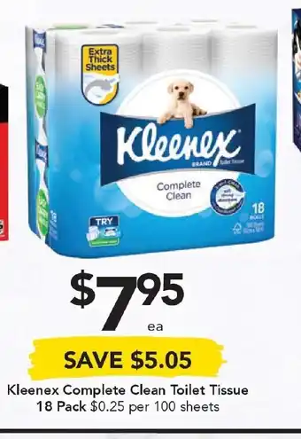 Drakes Kneenex Complete Clean Toilet Tissue 18 Pack offer