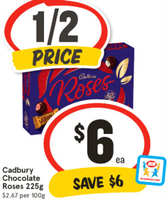 Cadbury Chocolate Roses 225g offer at IGA