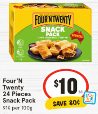 IGA Four'N Twenty 24 Pieces Snack Pack offer
