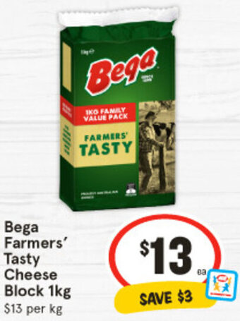 IGA Bega Farmers' Tasty Cheese Block 1kg offer