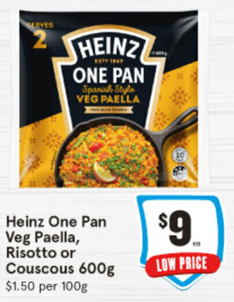 IGA Heinz One Pan Veg Paella, Risotto or Couscous 600g offer