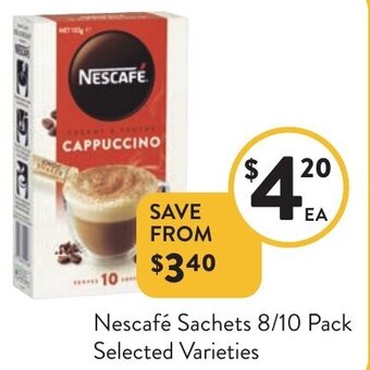 Foodworks Nescafé Sachets 8/10 Pack Selected Varieties offer