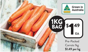 Foodworks Pre-Packed Carrots 1kg offer