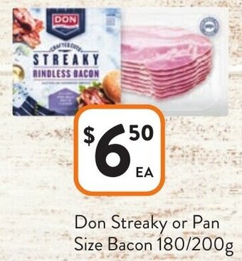 Foodworks Don Streaky or Pan Size Bacon 180/200g offer