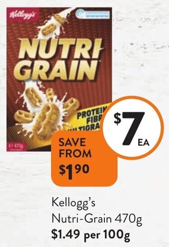 Foodworks Kellogg's Nutri-Grain 470g offer