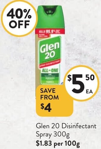 Glen 20 Disinfectant Spray 300g