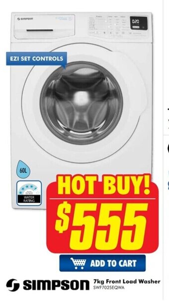 The Good Guys Simpson 7kg Front Load Washer offer