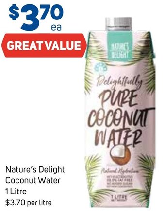 Foodland Nature's Delight Coconut Water 1 Litre offer